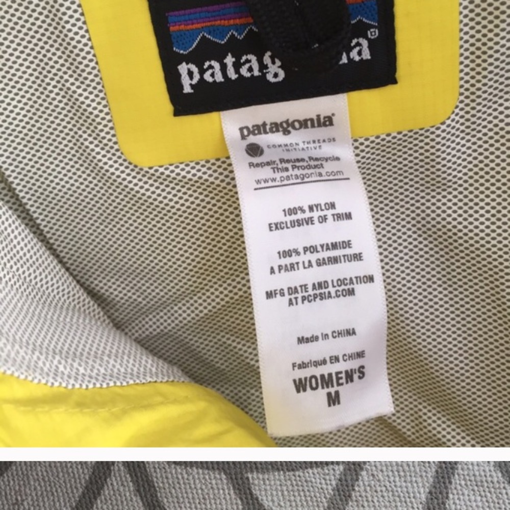 Yellow rain jacket.